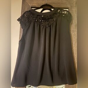 SHEIN Black Crochet Lace Blouse